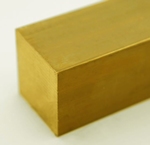 Messing vierkant massief 6 x 6 mm Per Stuk